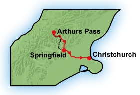Arthurs Pass to Christchurch by TranzAlpine train